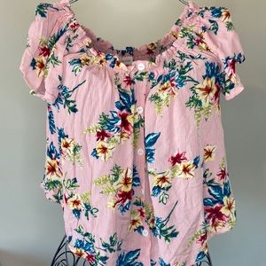 Off the shoulder Hawaiian shirt size large